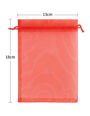 Bolsas de Organza 100pcs Ponpon 12.7x17.8 cm Cierre de Cuerda