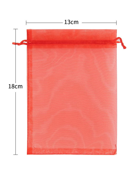 Bolsas de Organza 100pcs Ponpon 12.7x17.8 cm Cierre de Cuerda