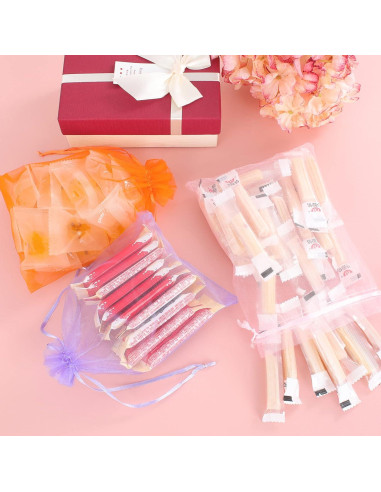 Bolsas de Organza 100pcs Ponpon 12.7x17.8 cm Cierre de Cuerda