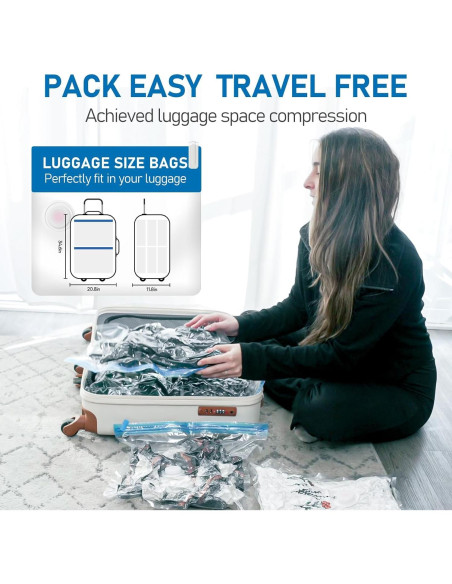 Bolsas de Almacenamiento al Vacío VMstr 6 Piezas con Bomba USB