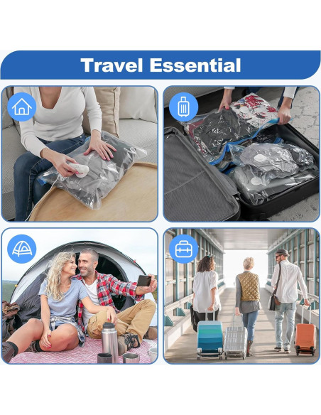 Bolsas de Almacenamiento al Vacío VMstr 6 Piezas con Bomba USB