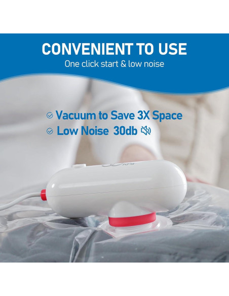 Bolsas de Almacenamiento al Vacío VMstr 6 Piezas con Bomba USB