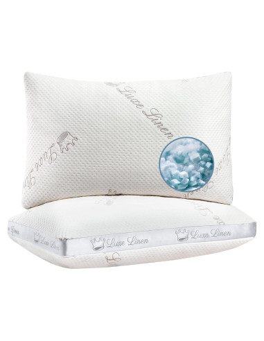 Juego de 2 Almohadas Estándar Luxe Linen Espuma Viscoelástica