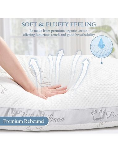 Juego de 2 Almohadas Estándar Luxe Linen Espuma Viscoelástica