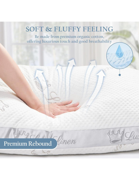 Juego de 2 Almohadas Estándar Luxe Linen Espuma Viscoelástica