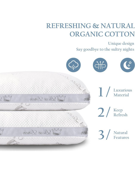 Juego de 2 Almohadas Estándar Luxe Linen Espuma Viscoelástica