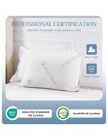 Juego de 2 Almohadas Estándar Luxe Linen Espuma Viscoelástica