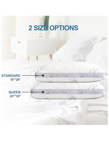 Juego de 2 Almohadas Estándar Luxe Linen Espuma Viscoelástica