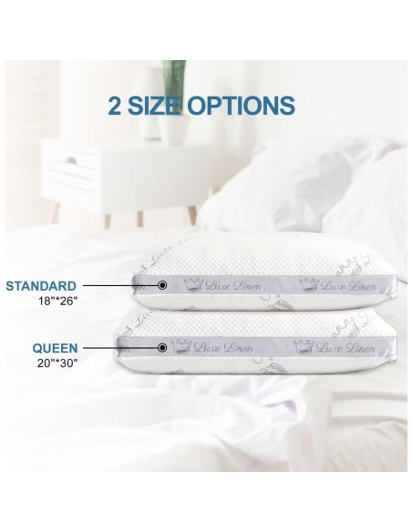 Juego de 2 Almohadas Estándar Luxe Linen Espuma Viscoelástica