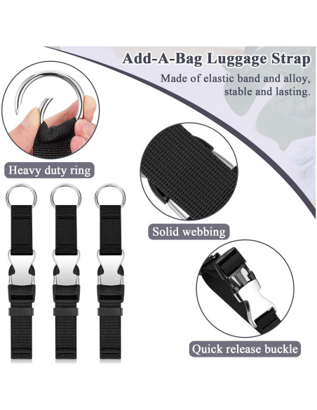 Correas de Equipaje Gripper Amylove 3 Pcs Nylon Ajustables