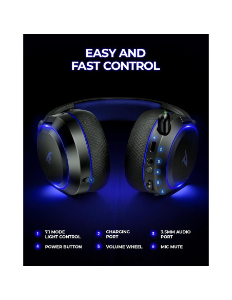 Auriculares Gaming Inalámbricos Valorise UG-08S 7.1 RGB 100H