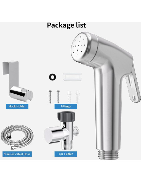 Rociador de Bidet de Mano Shineforu - Acero Inoxidable, Ajustable