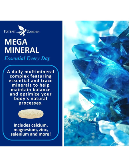 Suplemento Multimineral Potent Garden Mega Minerals 100 Pastillas