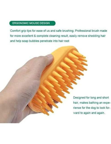 Cepillo de Silicona para Mascotas ZOOPOLR Azul 12.8x6.8cm