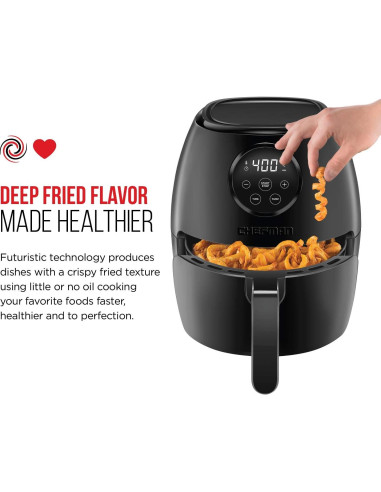 Freidora de Aire Chefman Pequeña 3.6 Qt Digital Antiadherente