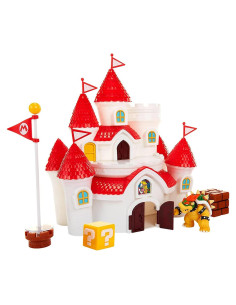 Juego de construcción Castillo Peach Jakks con figura Bowser 6.35 cm