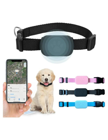 Collar GPS PawsPath para Mascotas, Antipérdida, Negro Pequeño