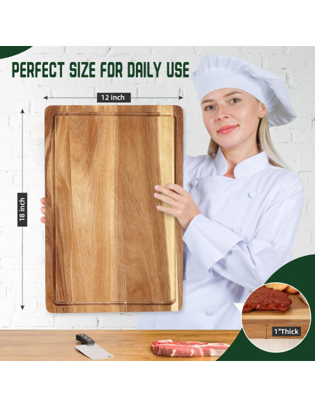 Tabla de Cortar XL de Madera de Acacia GAOMON 45.72x30.48 cm