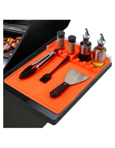 Alfombrilla de Silicona GOSALISU para Parrilla 42x28 cm Naranja