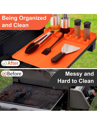 Alfombrilla de Silicona GOSALISU para Parrilla 42x28 cm Naranja