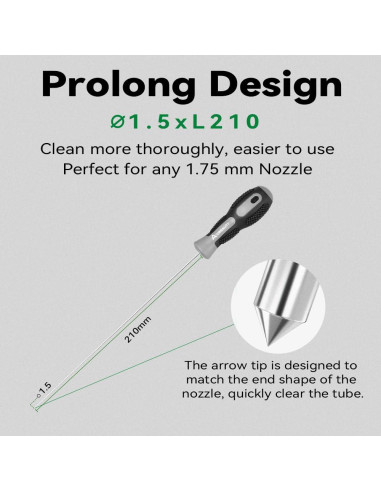Kit de Limpieza de Boquillas Creality Clog Poke 210mm