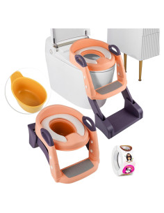 Asiento de Entrenamiento para Baño VIDUTC 3 en 1 Rosa