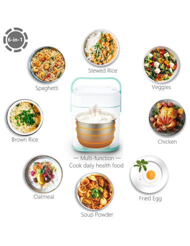 Cocedor de Arroz TLOG Mini 2.5 Tazas Cerámico Portátil