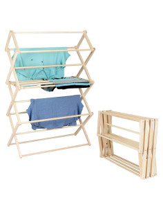 Estante para Secar Ropa Plegable Pennsylvania Woodworks 132x91 cm