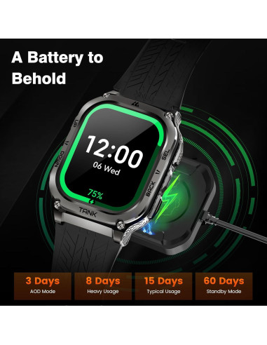 Reloj Inteligente KOSPET Tank M3 Militar 50m Resistente