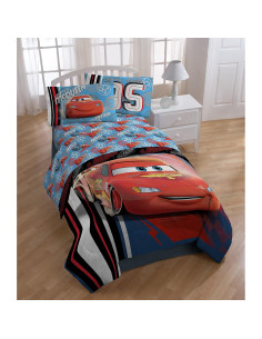 Juego de Sábanas Twin Jay Franco Cars 100% Poliéster Azul 2
