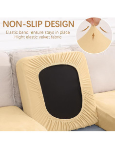 Fundas de Cojín de Terciopelo Hyha 2PC Beige Lavables 2