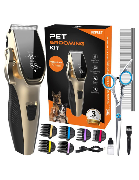 Kit de Aseo para Perros OCPEET 4 en 1 Inalámbrico Dorado