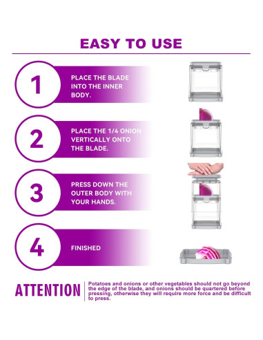 Cortador de Papas Fritas CrazyQueen 4 en 1 - Picador Manual de Verduras