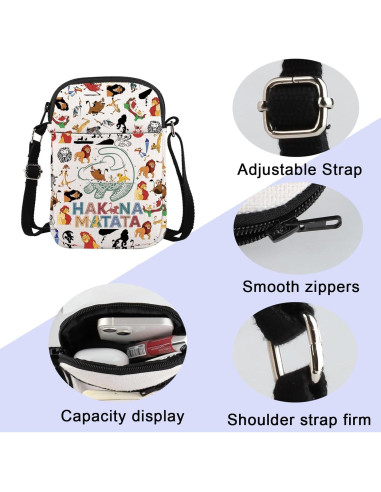 Bolsa Cruzada de Algodón y Lino ENSIANTH - 21x15 cm - León