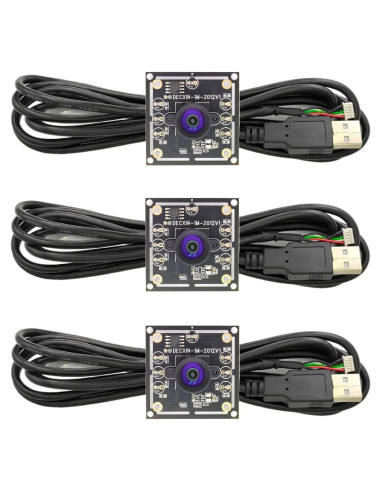 3 Módulos de Cámara USB OV9732 100 Grados Enfoque Ajustable