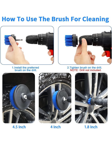 Juego de cepillos de limpieza para taladro Sayutie 7 piezas