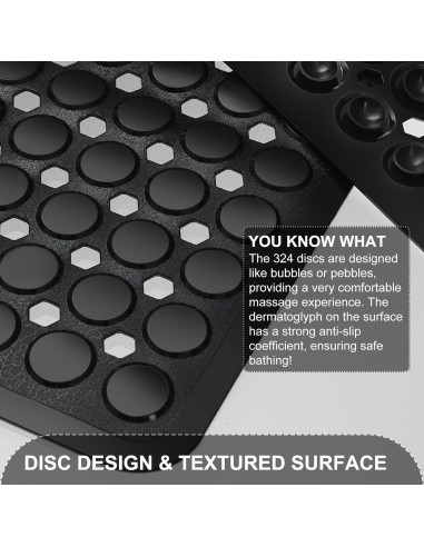 Alfombra de Baño Antideslizante TEESHLY 89x41 cm Negra