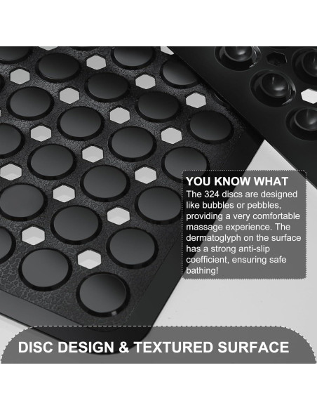 Alfombra de Baño Antideslizante TEESHLY 89x41 cm Negra