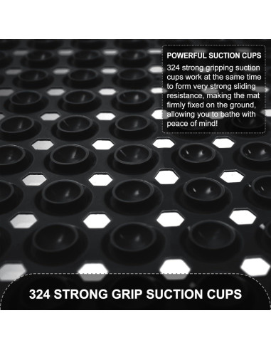Alfombra de Baño Antideslizante TEESHLY 89x41 cm Negra