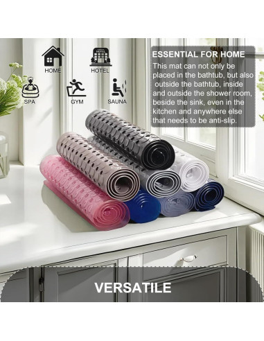 Alfombra de Baño Antideslizante TEESHLY 89x41 cm Negra