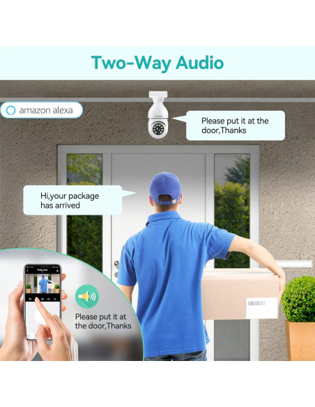 Cámara de Seguridad Inalámbrica Noonkey E27 3MP 360 WiFi