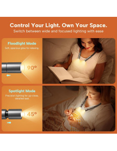 Luz de Lectura LED 86lux para el Cuello, 3 Colores, Recargable 2