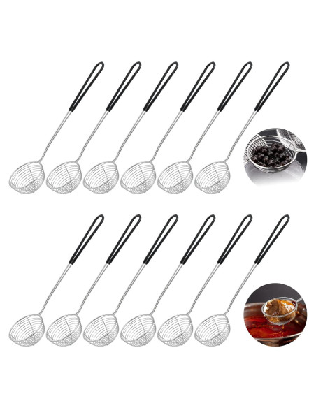 12 Cucharas Coladoras de Acero Inoxidable Worldity 26.98 cm