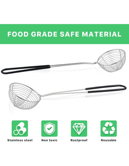 12 Cucharas Coladoras de Acero Inoxidable Worldity 26.98 cm