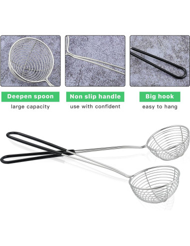 12 Cucharas Coladoras de Acero Inoxidable Worldity 26.98 cm