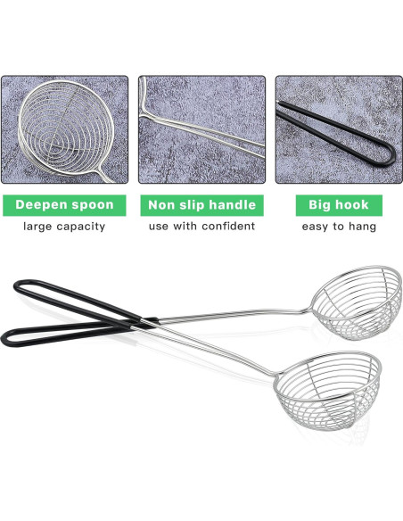 12 Cucharas Coladoras de Acero Inoxidable Worldity 26.98 cm