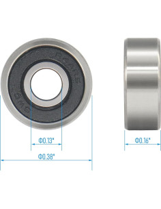 Rodamientos R2-2RS 10 Piezas Acero Cromado 3.18x9.53mm 2