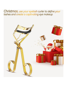 Rizador de Pestañas TOMEEM Dorado con Peine y Almohadillas 2