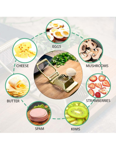 Cortador de Huevos Profesional Zoe's Kitchen Aluminio Dorado