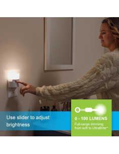 Luz Nocturna LED Regulable GE UltraBrite 100 Lúmenes Blanca 2